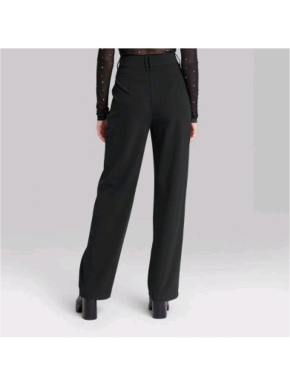 Wild Fable Black Wide Leg high-rise Trousers in a relaxed fit - Picture 2 of 4